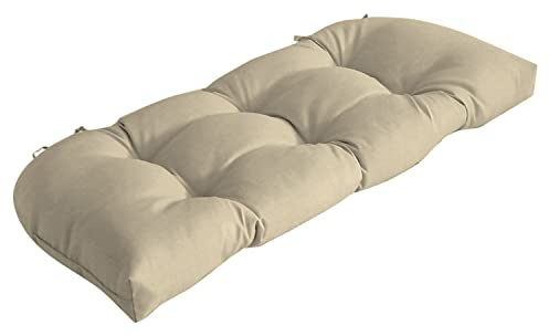 Arden Outdoor Wicker Settee Cushion, 41.5 x 18, Rain-Proof, Fade Resistant Tan Leala