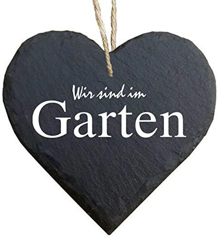 Homeyourself Herz Schieferherz Schiefer Schieferschild 10 x 10 cm Weltbester Heilemacher schwarz Dekoschild Wandschild Schild Stein Garten Gartenschild