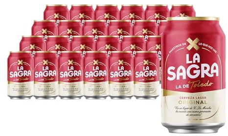 La Sagra - Cerveza Lager estilo Pilsner - Alc. 5,2% Vol. - Caja de 24 latas de 330 ml - Total: 7920 ml