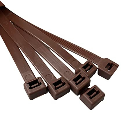 On1shelf® Kabelbinder, 750 mm x 9,0 mm, 76,2 cm, Premium-Kabelbinder, starker und langer Nylon-Kabelbinder (50, Braun)