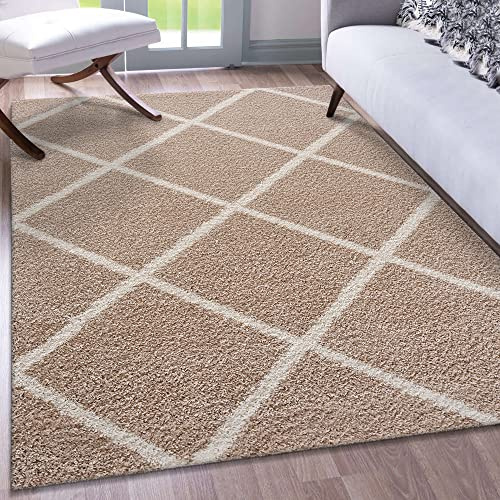 Impression Teppich Weicher Flächenteppich, Luxus Muster Teppich, Hochwertiger Schlafzimmerteppich, Wohnzimmerteppich, Küche - Beige, Größe:160x230 cm
