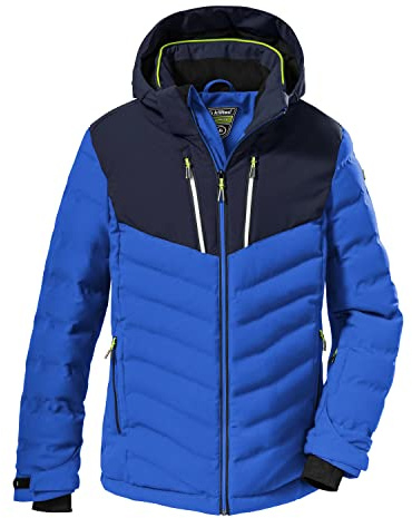 Killtec Jungen Ksw 163 Bys Qltd Jckt Skijacke Jacke in Daunenoptik mit abzippbarer Kapuze und Schneefang, Blau, 152 EU