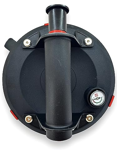 Ventosa manual profesional con manómetro Ø20 cm (200 kg) – Sujeción potente para azulejos, vidrio y mármol – Control de vacío – Outillage Carreleur 2.0
