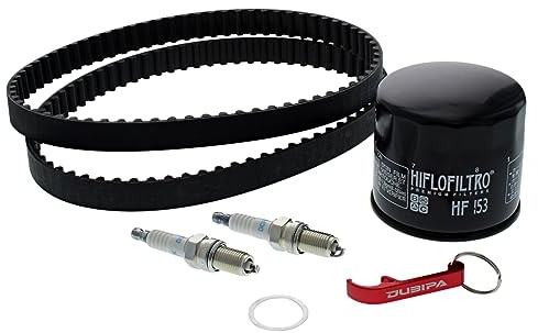 DuBiPa Inspektionsset Wartungspaket Set für Ducati Monster 695 aus Zahnriemen, Ölfilter & Zündkerzen