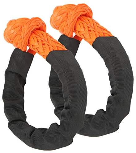 KIMISS Soft Schäkel, 2 Stück Synthetik Soft Schäkel 21 Tonnen Bruchfestigkeit Flexibler Leichter Seilschäkel für LKW SUVs Geländewagen