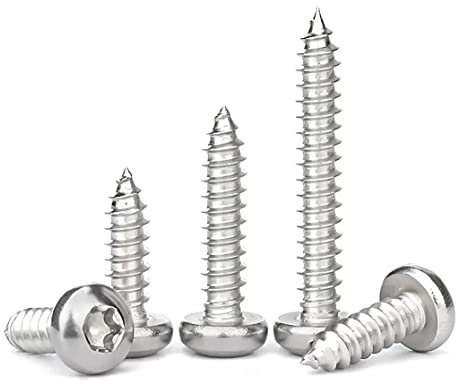 FandWay 125Pcs Torx Self-Tapping Screws,M4 Wood Screws Kit,Pan Head Torx Security Anti-Theft Screw,304 Stainless Steel Self Drilling Sheet Metal Screw With 1 Bits for DIY Woodwork Repairs.