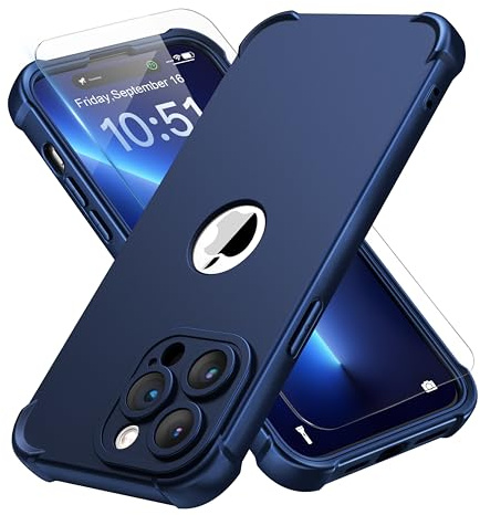 ORETECH for iPhone 14 Pro Max Case, Shockproof Slim, Screen Protector, Blue