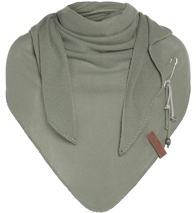 KNIT FACTORY - Lola Dreieckstuch - Fein Gestrickter Damen Schal - Tuch Schal - Für Frühling und Sommer - Baumwollmix - 190x85 cm