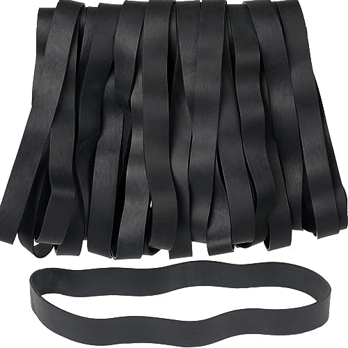 AIWOQI Rubber Bands Size#107 Heavy Duty Big Wide rubber band 30PCS Elastic Bands for Office Supply Trash Can File Folders Litter Box Rubber Bands (Black)