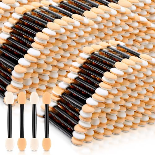 Mifoci 1000 Pcs Eyeshadow Applicators, Disposable Dual Sides Eye Shadow Sponge Applicators, Eyeshadow Brush for Lady Women Makeup Daily Beauty(Black)