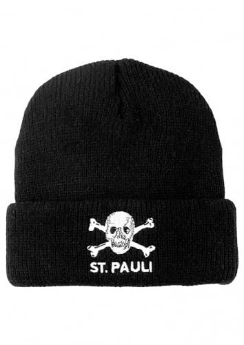 FC St. Pauli - Totenkopf - Strickmütze Beanie schwarz