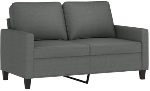 vidaXL Sofá de 2 plazas de Tela Gris Oscuro 120 cm