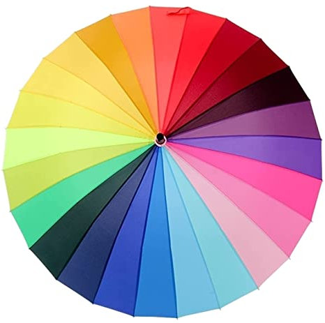 REEKOS Sturmfest Regenschirm Regenschirme 24 Bone Colorful Regenschirm Langer Griff Gerader Regenschirm Windschutzschirm Manuell Für Frauen Und Mädchen Schirm Stark