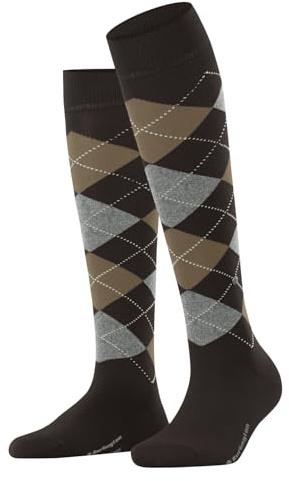 Burlington Damen Kniestrümpfe Marylebone W Kh Wolle lang gemustert 1 Paar, Braun Dark Brown 5235, 36-41