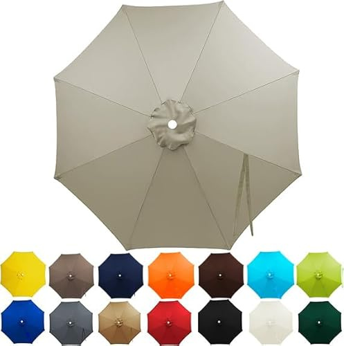XRDSHY Sonnenschirm Ersatzbezug 2.5m/2.7m/3m/3.5m/4m 6/8 Streben, UV-Schutz Ampelschirm Bezug, Wasserdicht Schirmbezug Sonnenschirm Ersatzteile für Balkon, Garten, Pool und Strand