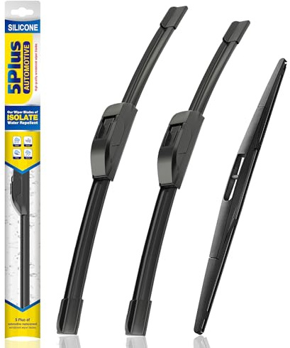 5 PLUS® Silicone Windshield Wipers Replacement for 2016 2017 2018 2019 2020 2021 2022 HONDA Pilot Wiper Blades(Set of 3),Automotive Replacement Windshield Wiper Blades For My Car-26/24/14