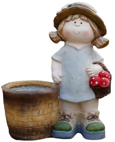 Cute Girl Creative Flower Pot, Cartoon Courtyard Decoration, Personalized Outdoor Garden Statue, For Balcony