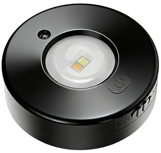 EZVALO USB-C RGB LED Spots 1 Stück mit Fernbedienung, 1200 mAh Aufladbar Akku Schrankbeleuchtung mit Timing, Magnetische Unterbauleuchte Led, Vitrinenbeleuchtung LED für Weinschrank, Vitrinen