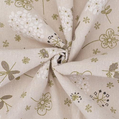 CABODYALS 1m x 160cm Stoff Mit Blumenmuster Rechteckig Baumwoll Leinen Stoff Blumen Quilten Weicher Bündelstoff Zum Nähen Quilten Heimdekoration Anfänger Bastelbedarf