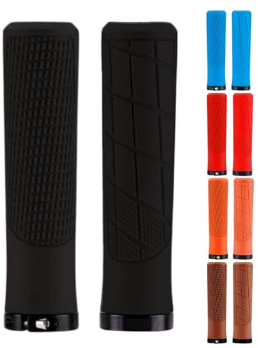 Andinus Puños de Goma para Bicicleta MTB/City, 135mm - Agarre Suave y Ergonómico con Abrazadera Ajustable, Disponible en Rojo, Naranja, Azul, Marrón y Negro