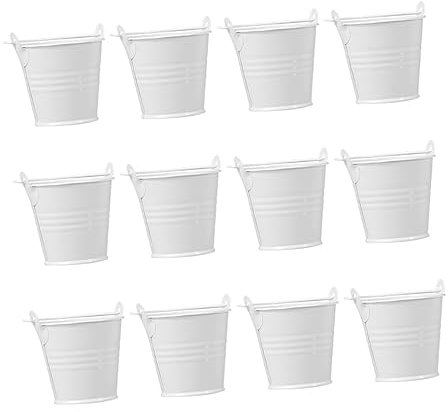 YARNOW 12piezas Macetas Metálicas Pequeñas para Suculentas De Cubos De Hierro para Jardinería y Decoración De Interiores Estilo Nórdico