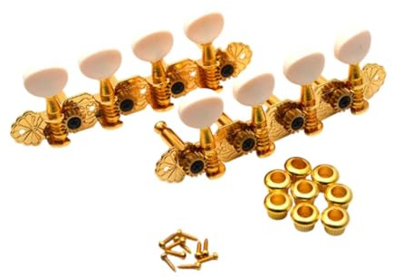Amagogo Mandolin Machine Heads Mandolin Replacements Professional Easy Installation Musical Instrument Parts for 8 String Guitars, Gold