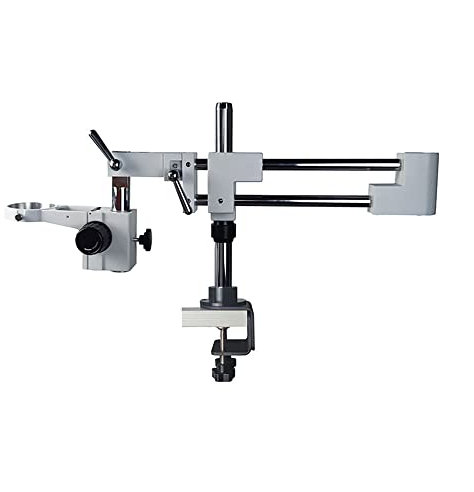Lab Microscope Accessories Microscope Clamp Double Boom Stand Holder Bracket Arm Lab Industrial Zoom Trinocular Stereo Camera Microscopio Phone Repair Tool(B)