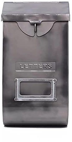 Mailbox Wall Mounted,Letter Box,Postbox,Outdoor Mailbox Steel Plate Wall Mounted Mail Box Post Box Secure Letterbox Outside Mailboxes (Grey)
