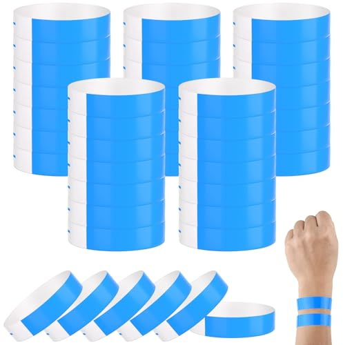 NACHLYNN 500 Stück Eintrittsbänder für Events Einlassbänder Festival Armbänder Freundschaftsarmbänder Kinder für Party Event(Blau)