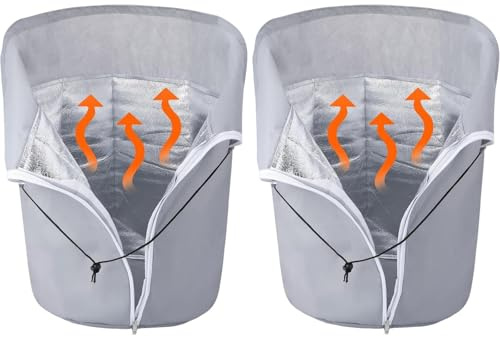 Générique 2 PCS Voile Hivernage Exterieur, Toile Hivernage Réutilisable avec Cordon De Serrage, Ousses De Housse Protection en Pot Contre Le Froid Et Le Gel, pour Palmier Citronnier (Argent)