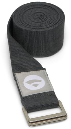 Bodhi Padma Yogagurt | Yoga Belt aus 100% Baumwolle | Extra breites Yogaband | Waschbarer Yoga Strap mit Schiebeschnalle aus Metall | Praktisches Zubehör für Dehnung und Fitness
