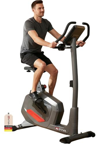 AsVIVA H22 Heimtrainer Ergometer - leiser Fahrrad Heimtrainer mit Riemenantrieb und automatischer Widerstandsanpassung - Fitness Apps kompatibel