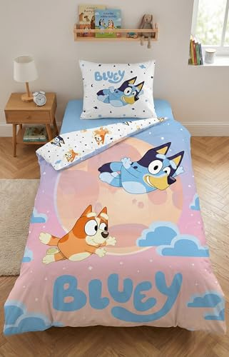 Bluey Bingo Stjärnor Barnsängkläder 140x200 + Kuddöverdrag 65 x 65 bomull