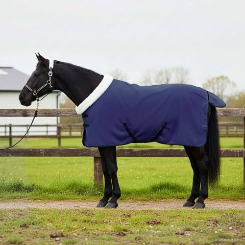 Mokuyary Pferdedecke, Marineblau, 95 cm, Fleece, Decke für Pferde, im Freien und Stall
