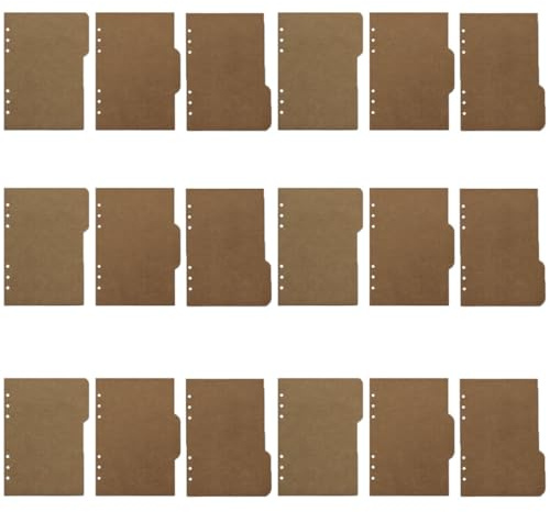 ASAKKURA Separadores de Hojas A5 de Papel Kraft, 18 Piezas Pestañas Índice para Carpetas y Archivadores, Divisores Resistentes para Organización Escolar y Oficina
