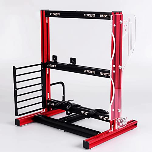Bewinner PC-Gehäuse mit Offenem Rahmen – Vertikales ATX-M-ATX-ITX-Aluminiumgehäuse, DIY-Barebone-Rack mit Hervorragender Luftzirkulation für Gaming-Aufbau, Unterstützt Standard-Netzteil und (Rot)