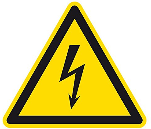 Warnzeichen - Warnung vor elektrischer Spannung - Selbstklebende Folie - SL 20 cm