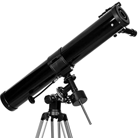 OPTICON - Teleskop Zodiac I Vergrößerung 450x I Durchmesser 76mm I Brennweite 900 mm I Okularauszug 1,25 I Barlowlinse x3 I für Anfänger und Fortgeschrittene I Umfangreichem Zubehör