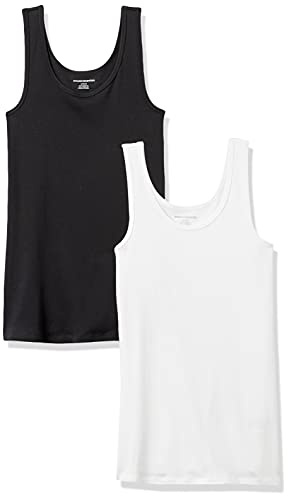 Amazon Essentials 2-pack Tank, camisa Mujer, Multicolor (Black/White), XX-Large (Talla del fabricante: )
