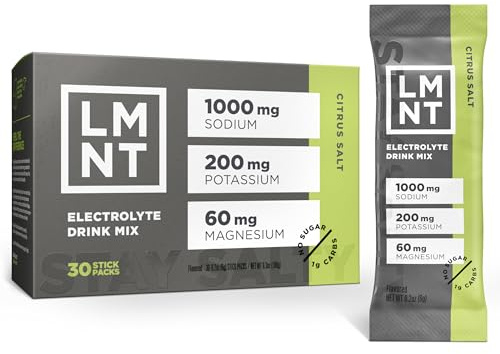 LMNT Keto Electrolyte Powder Packets | Paleo Hydration Powder | No Sugar, No Artificial Ingredients | Citrus Salt | 30 Stick Packs