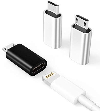 Lightning Female to USB-C Male Adapter (3-pack) Typ-C laddningskabel kompatibel med Samsung Galaxy Note S9 S10 S22 S21 S23 Ultra Z Flip Plus för iPad Pro Air4 för Apple för iPhone13 laddningssladd