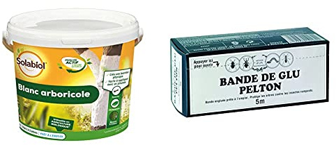 Solabiol SOBLANC3 Blanc Arboricole 3L |Facile à Appliquer avec Un Pinceaux, Multicolore & Fertiligène Bande de Glu 5 m Pelton Fer-BANDF