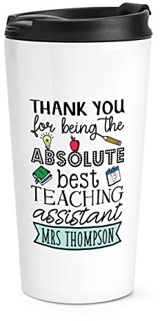 Gift Base Tazza da viaggio personalizzata con scritta Thank you for being the Absolute Best Teachaching Assistant (lingua italiana non garantita)
