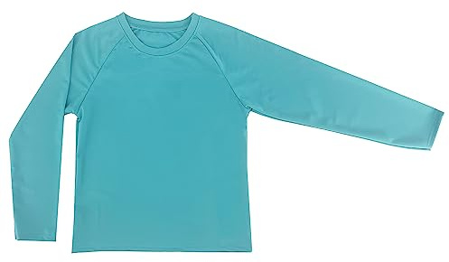 Laphilo 6016 T-Shirt de Protection Solaire UV pour Enfants, Maillot de Bain à Manches Longues, Surf, Natation, Plage, Turquoise, 6 Ans