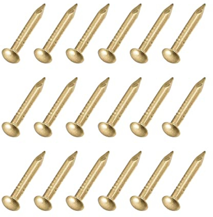 METALLIXITY Petit Clous (2x15mm) 50pcs, Laiton Ton | Laiton Petite Quincaillerie Clous pour Ménage Travail Bois