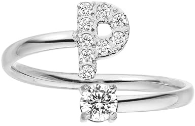 Purelei Buchstaben Ring – Damenring aus langlebigem Edelstahl – Wasserfeste Ringe – Verstellbare Ringe von Größe 50 bis 60 – Modeschmuck für deinen individuellen Look