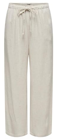 ONLY Onlsiesta Mw pull-up linne Bl Pant Pnt tygbyxor, GRÅ, (XS) W x 32L