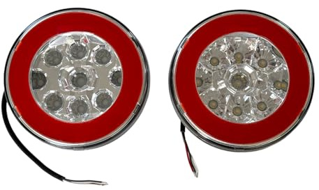 MelTruck® 2x Rund Neon LED Rückleuchte Nebelschlußleuchte Rückfahrleuchte E9 für PKW LKW Anhänger