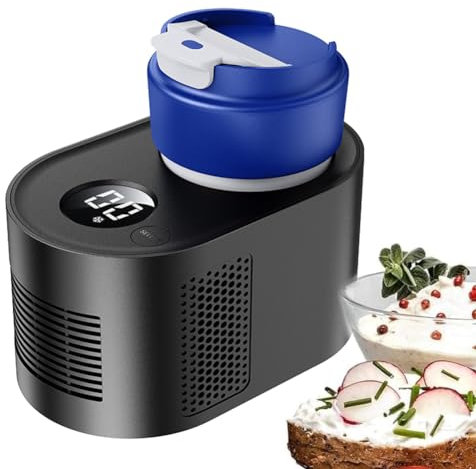 Máquina para hacer yogurt con 4 tarros de vidrio, temporizador de pantalla LCD, función dual caliente y fría, totalmente automática para hacer yogur para ollas caseras