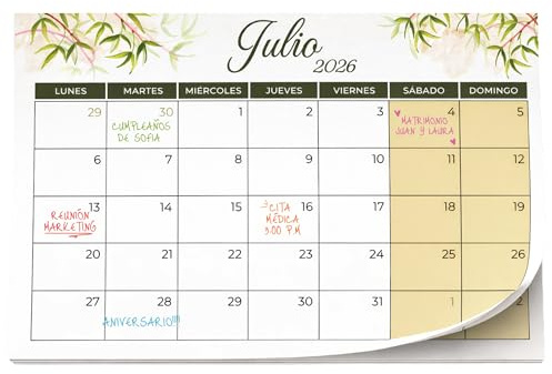 Finoly Calendario Magnetico Nevera Julio 2026 a Diciembre 2027 (18 Meses) | Calendario Iman Nevera 2026 | Almanaque Magnético con Adhesión Fuerte (Naturaleza)